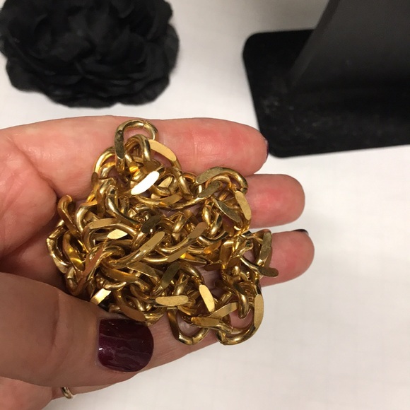 Heavy Cuban vintage double link  chain beautiful costume gold necklace 1976 - Picture 7 of 9